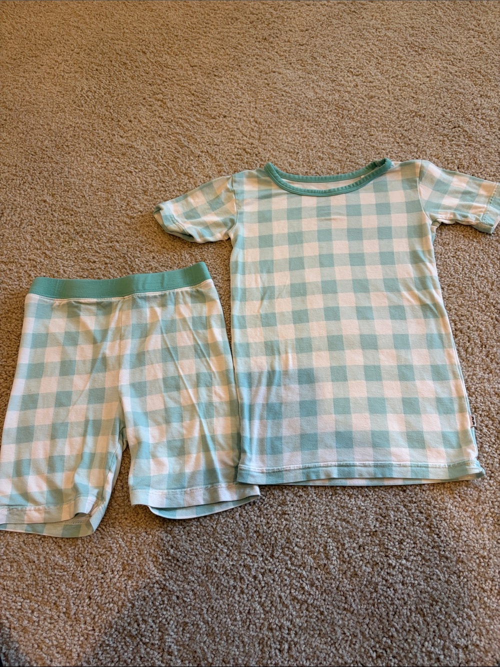 Little Sleepies blue gingham pajama set, size 5/6